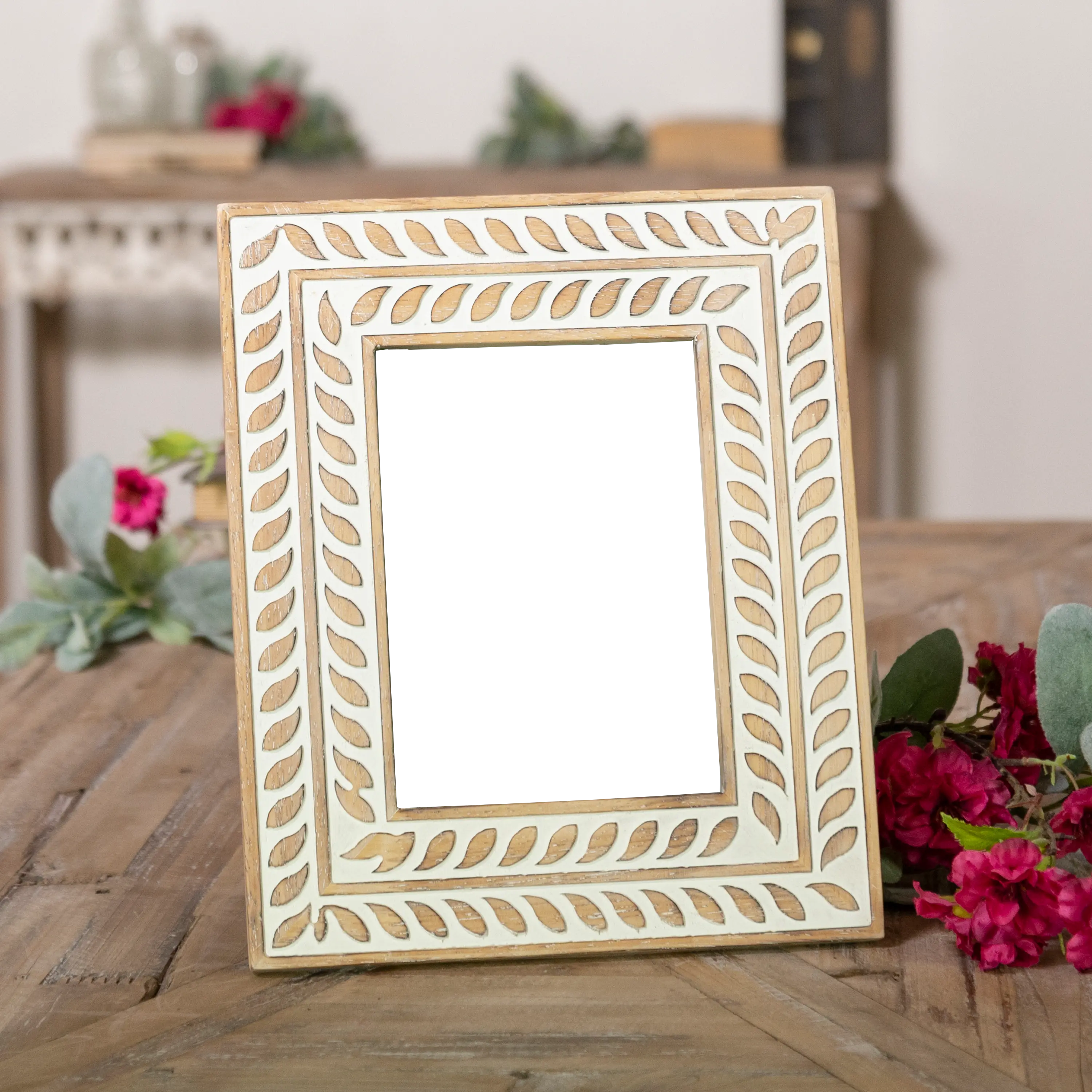 5x7 Whitewash Wooden Picture Frame