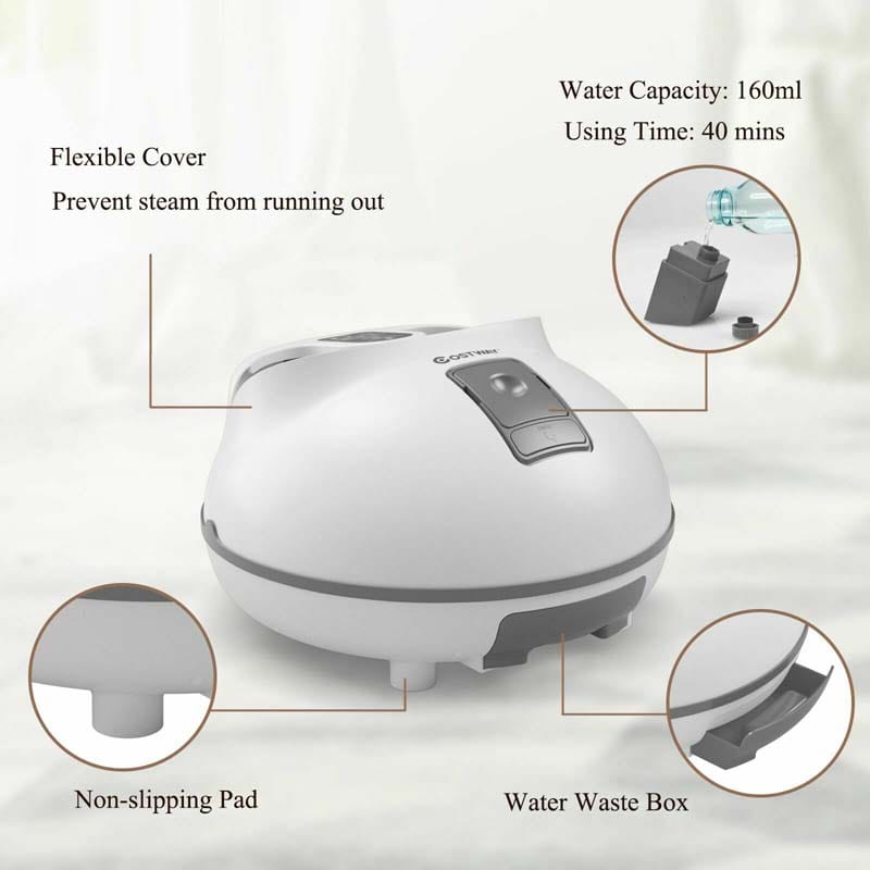 Steam Foot Spa Bath Massager, Foot Sauna Massage Machine with 3 Heat Levels, Pedicure Massage Rollers, Timing Function