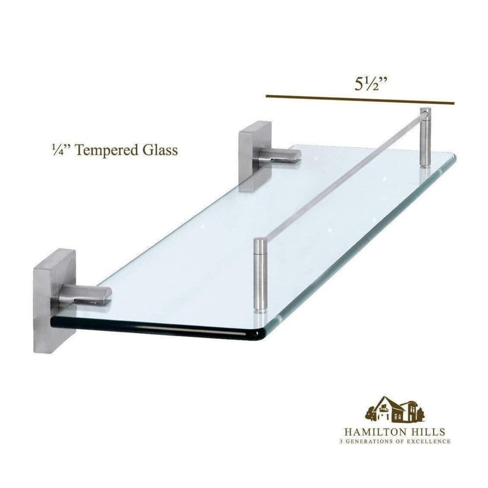 Modern Flat Brushed Glass Shelf