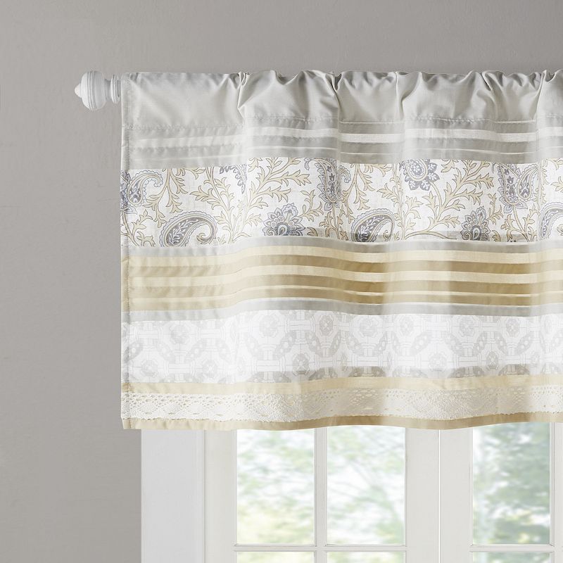 Madison Park Vanessa Cotton Pieced Rod Pocket Window Valance