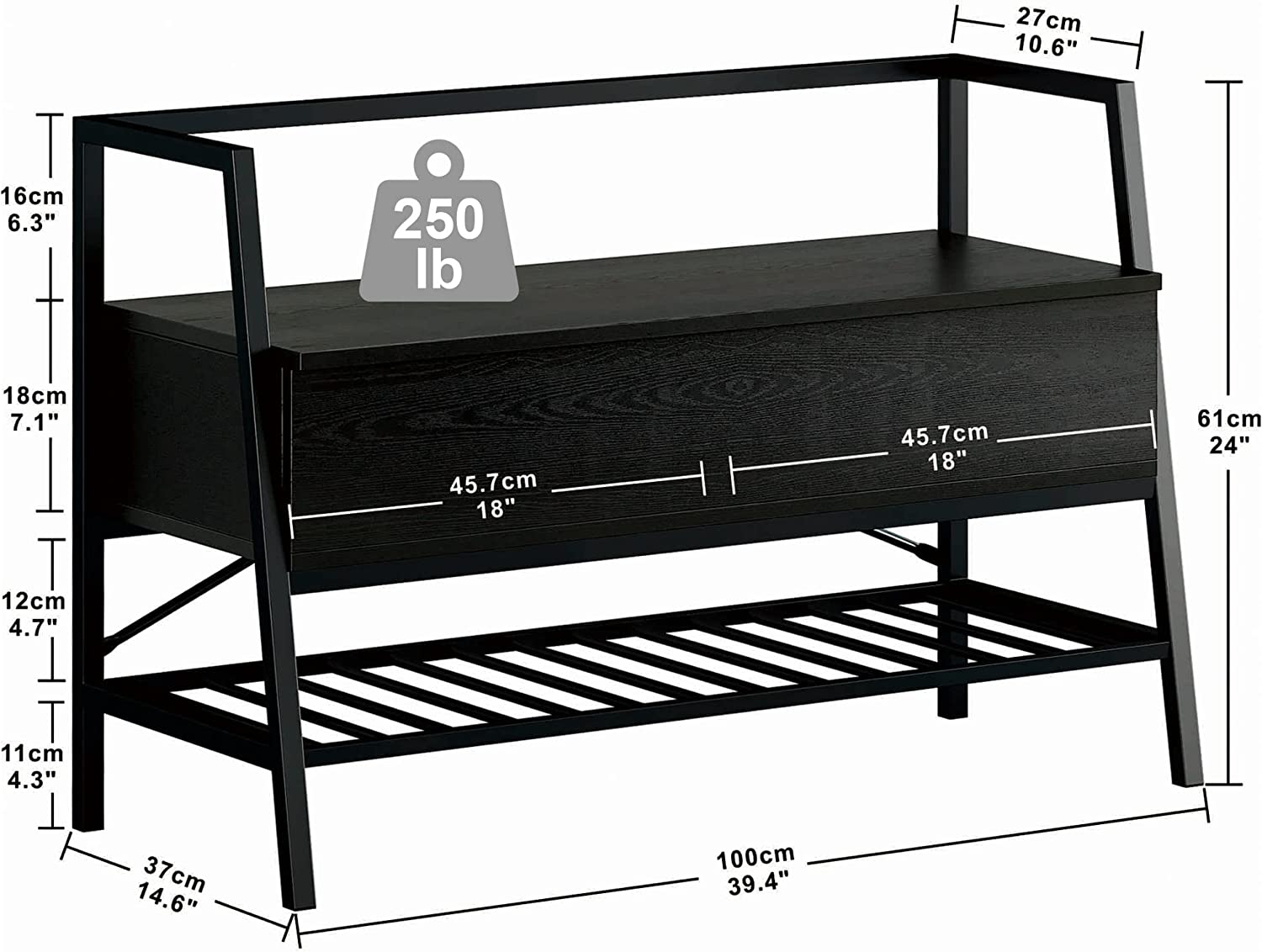 Entryway Bench Shoe Bench With Shoe Rack and Storage Box for Entryway, Bedroom, Hallway