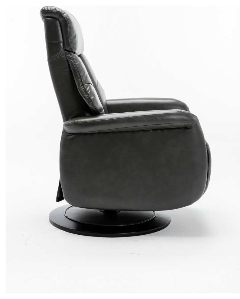 Orleans Recliner  Charcoal Air Leather   Contemporary   Recliner Chairs   by Progressive Furniture  Houzz