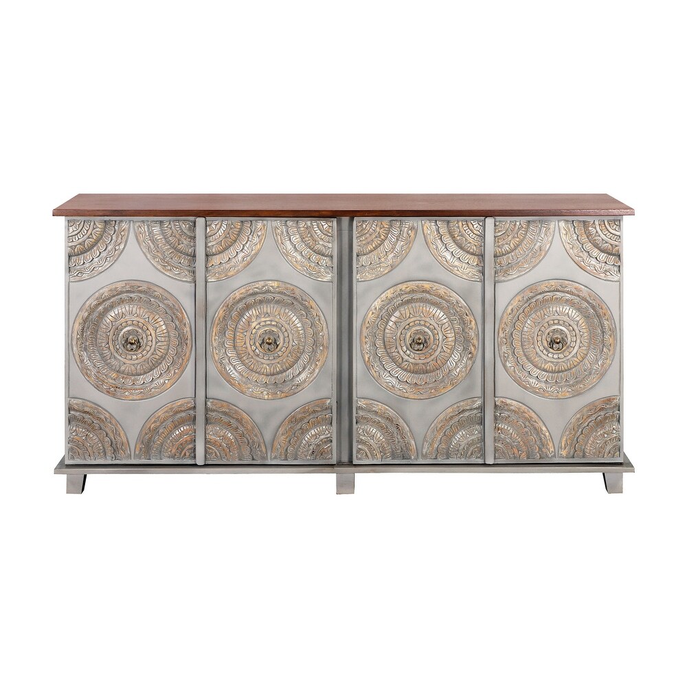 Elk Home Redmond Gray Finish Wood 71 Inch Wide Credenza
