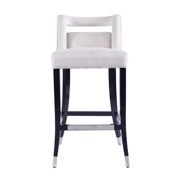 Suede Velvet Barstool with nailheads ， Dining Room Chair with Birch Wood Leg for Dining Room Living Room