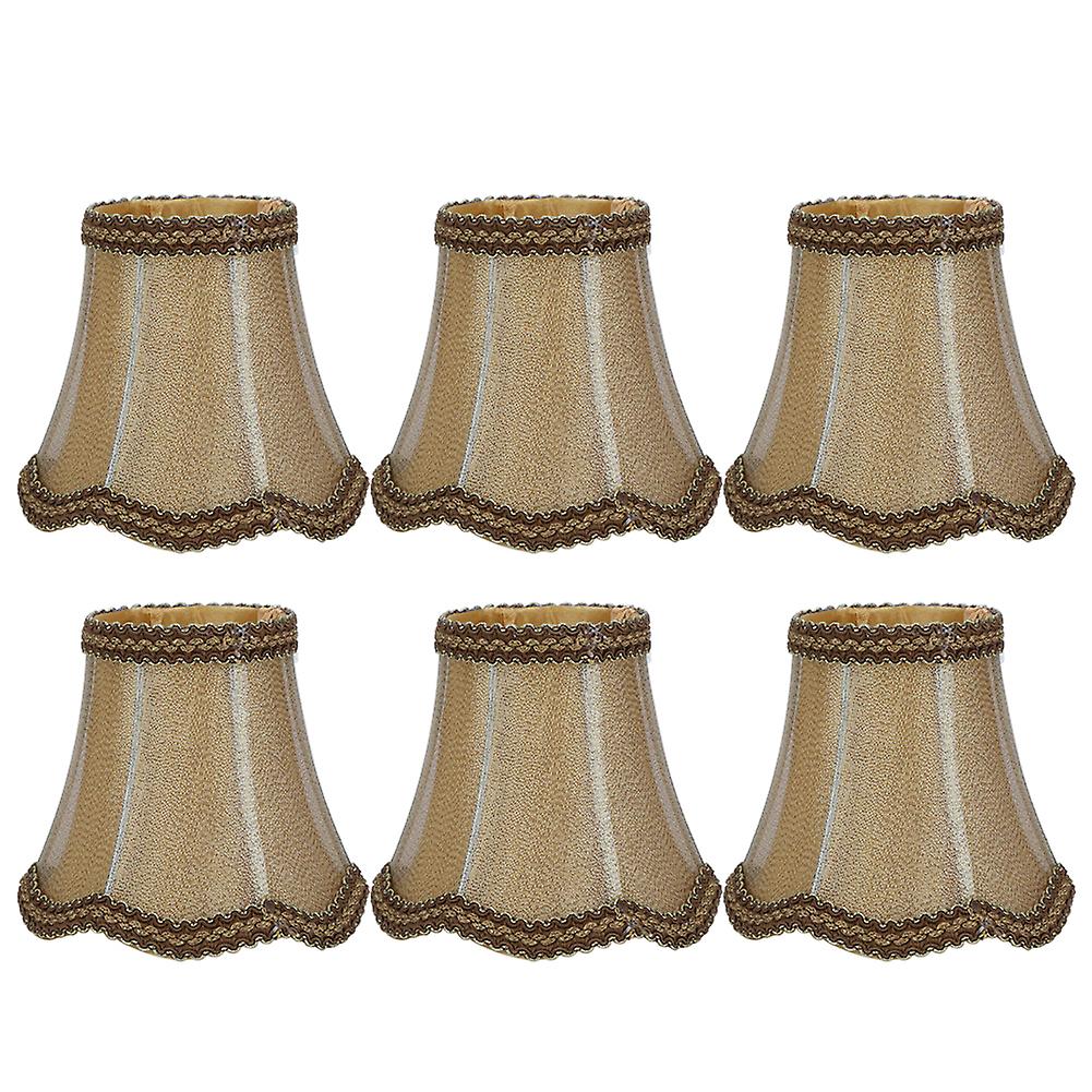 6Pcs Household Fabric Lampshade Table Lamp Cover Accessory for E14 Chandelier Wall Light