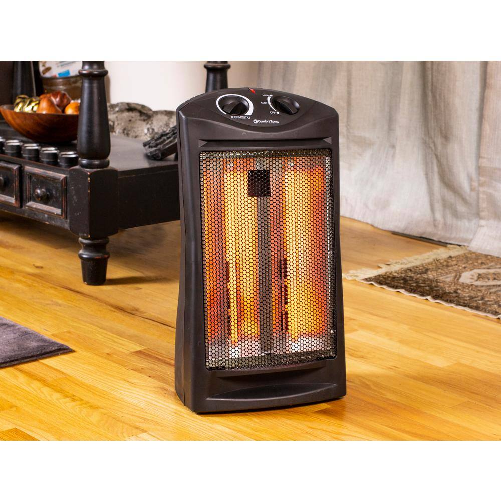 Comfort Zone 1500-Watt Electric Quartz Infrared Radiant Tower Heater CZQTV007BK