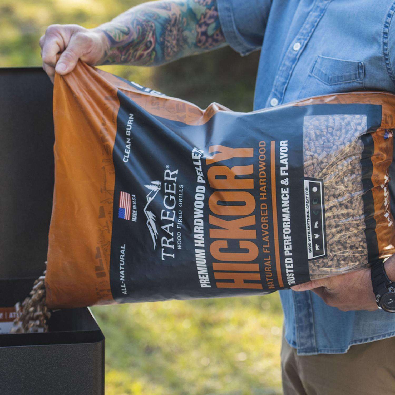 Traeger Premium All Natural Hickory BBQ Wood Pellet 20 lb