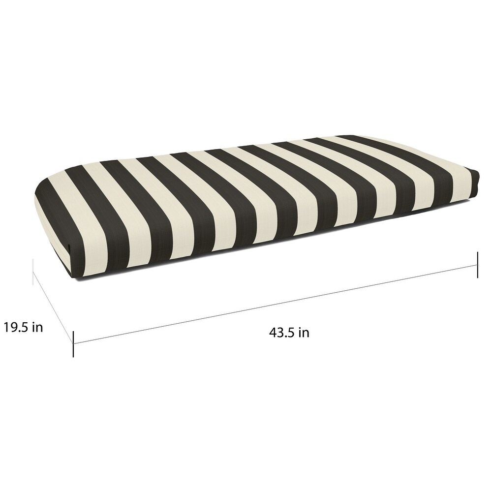 Sunbrella Striped 43.5 inch Striped Outdoor Settee Bench Cushion