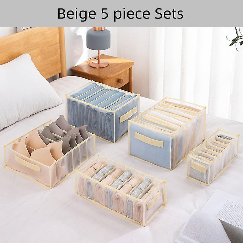 Mesh Storage Grid Trousers Underwear Multi-functional Finishing Box Wardrobe Drawer-style Grid Box Portable Clothing Storage Bag