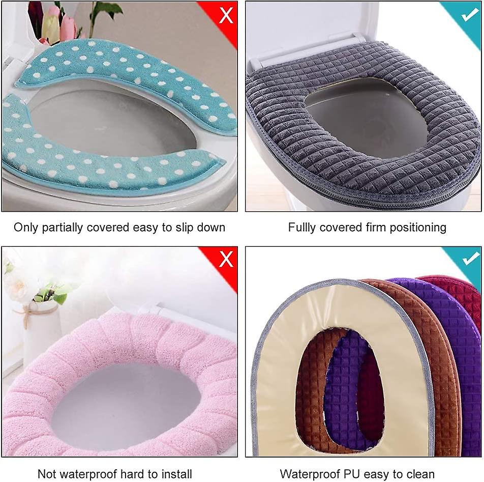 16.9x14.5in Bathroom Soft Thicker Warmer Toilet Seat Cover Pad Home Decoration Toilet Seat Cover Pads