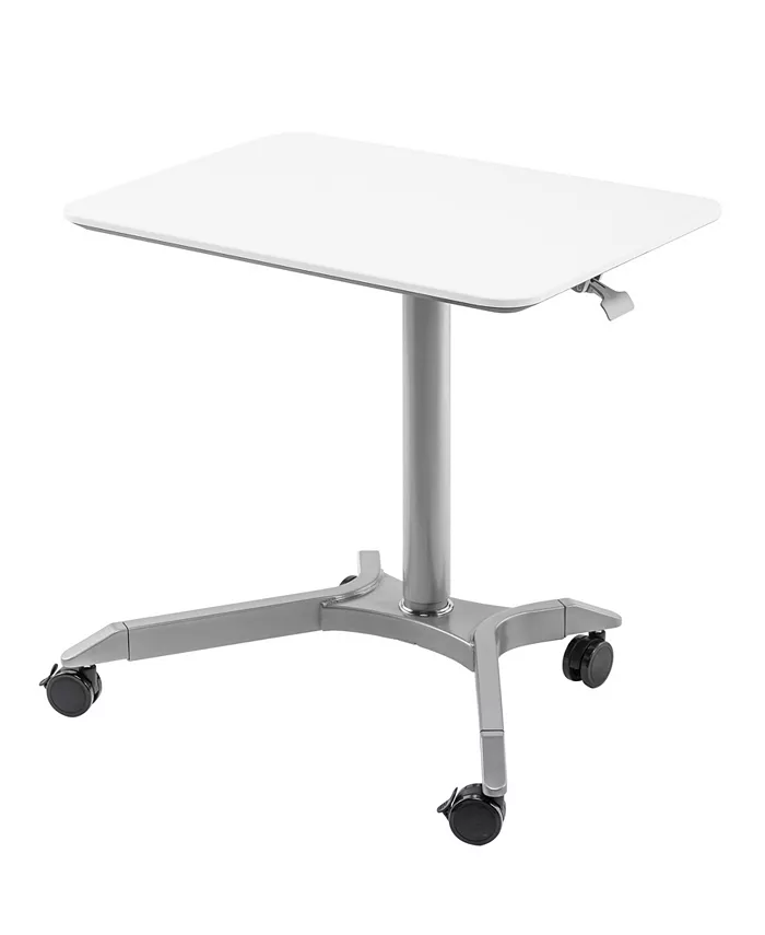 Seville Classics 28 airLIFT XL Pneumatic Height Adjustable Sit-Stand Mobile Laptop Computer Desk Cart