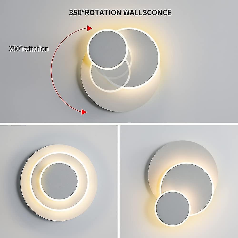 15w Led Wall Light， Creative Solar Eclipse 3 In 1 Modern Minimalist Solid Protective Indoor Wall Sconce Living Room Aisle Balcony Light