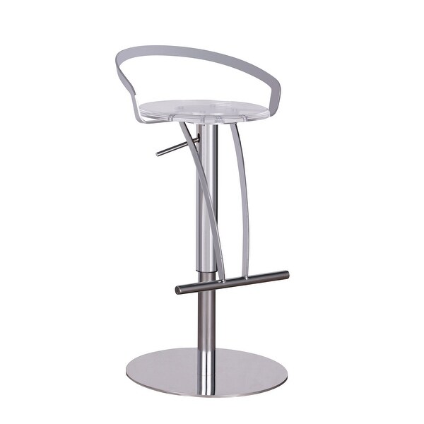 Somette Adjustable Stool with Acrylic Seat and Chrome Finish