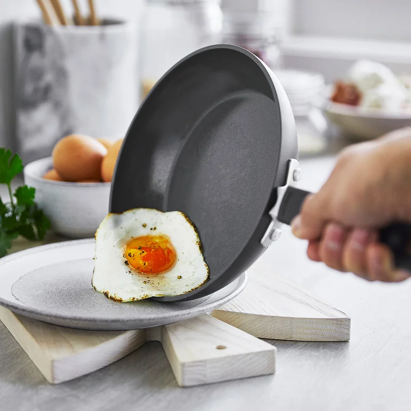 GreenPan Levels Stackable Hard Anodized Healthy Ceramic Nonstick， 10 and 12 Frying Pan Skillet Set， PFAS-Free， Dishwasher Safe， Black