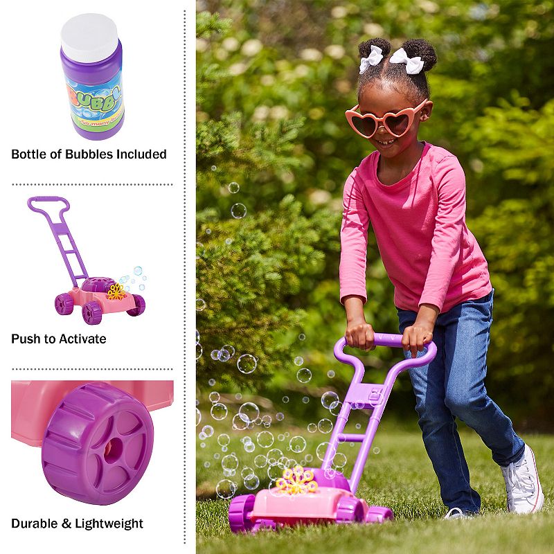 Hey! Play! Bubble Lawn Mower Push Toy Lawn Mower with Bubbles Included