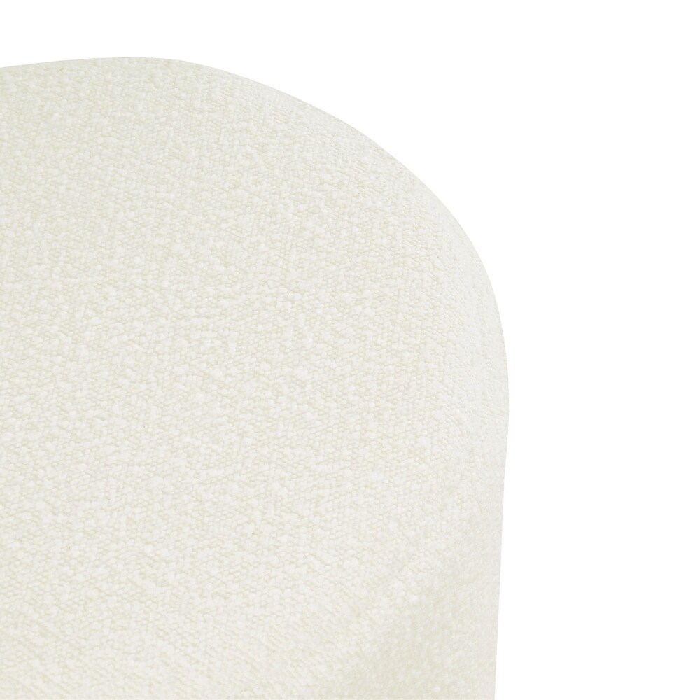 HomePop Upholstered Round OttomanCarmel Faux Leather