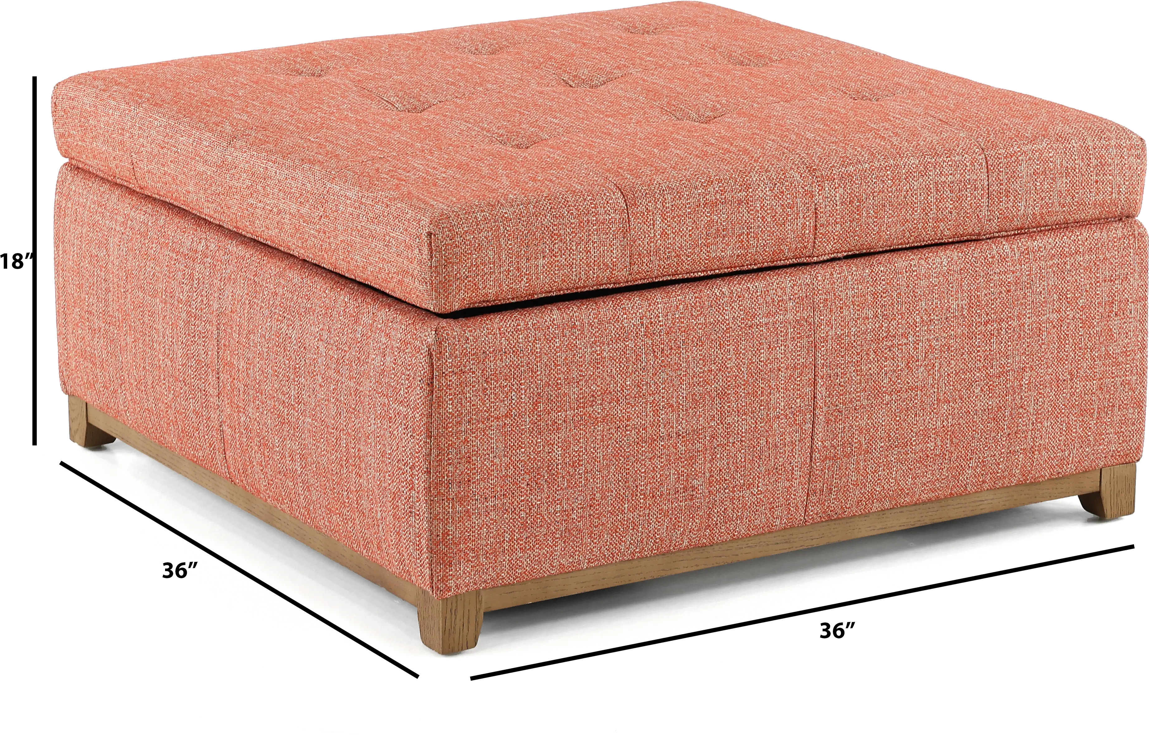 Westport Spice Orange Storage Ottoman