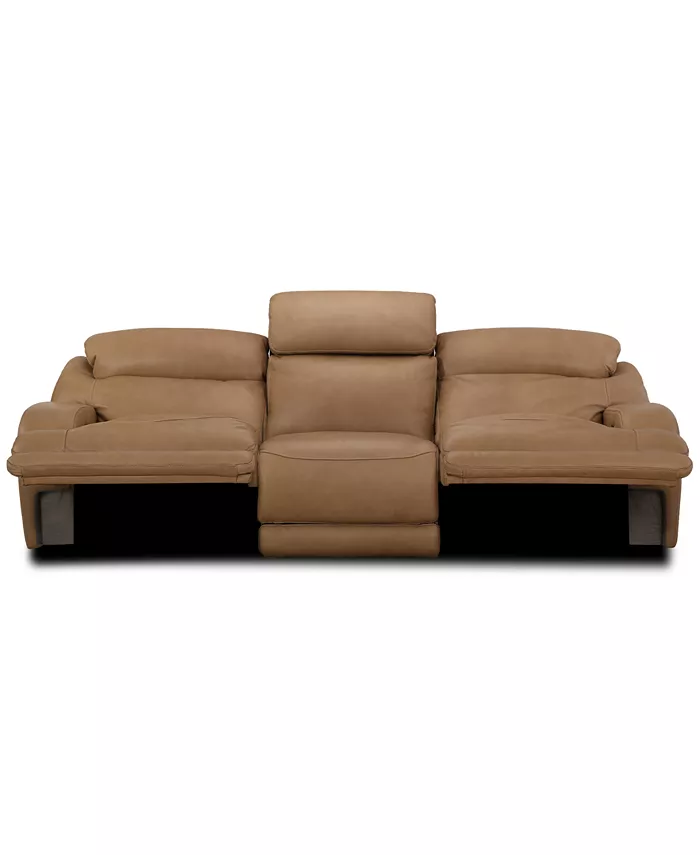 Furniture CLOSEOUT! Daventry 116 3-Pc. Leather Sectional Sofa With 2 Power Recliners Power Headrests And USB Power Outlet