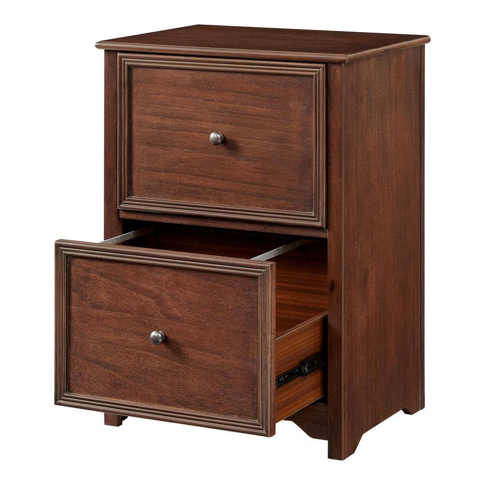 Home Decorators Collection Bradstone 2 Drawer Walnut Brown Wood File Cabinet JS-3418-C