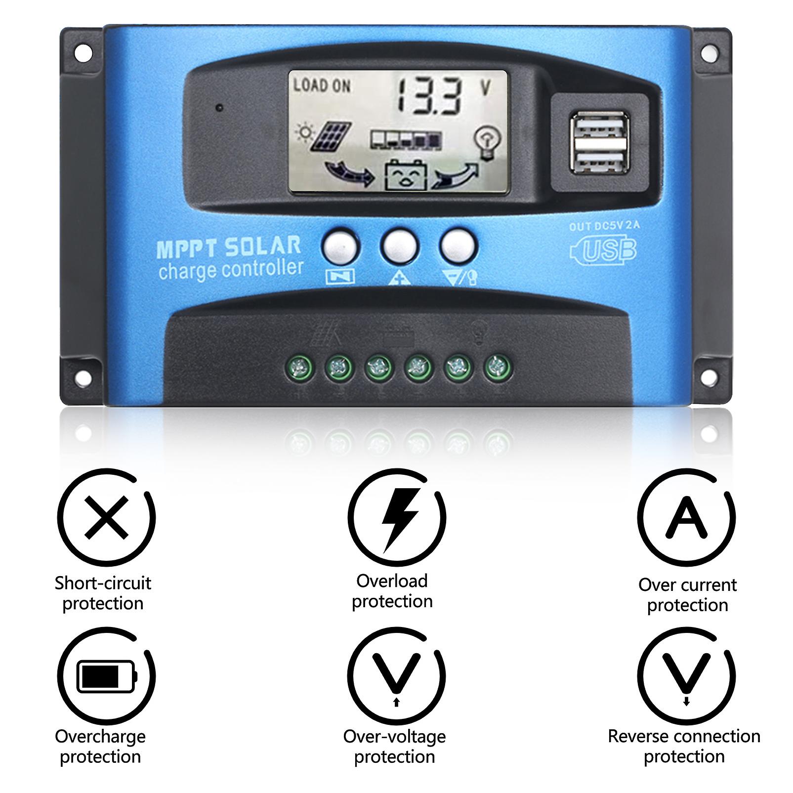 50a 50a Mppt Solar Charge Controller Dual Usb Lcd Display Auto Solar Cell Panel Charger Regulator