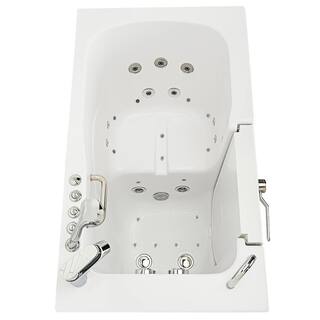 Ella Capri 52 in. x 30 in. Walk-In Whirlpool  Air Bath in White with LHS Outward Swing Door Heated Seat and Fast FillDrain OA3052DH-2P-L