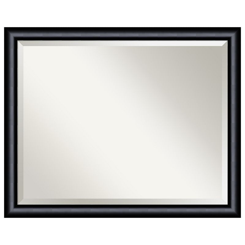 Steinway Black Scoop Beveled Wood Bathroom Wall Mirror