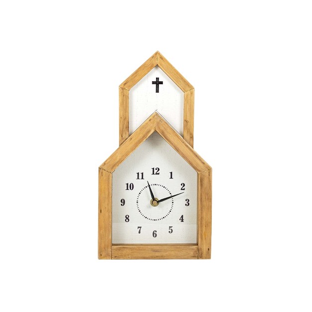 Church Tabletop Clock Wood Mdf amp Glass By Foreside Home amp Garden