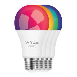 WYZE 75 Watt Equivalent A19 Smart WiFi LED Color Light Bulb E26 Base with 16 Million Colors RGB and App Control (4-Pack) WLPA19C4PK