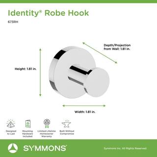 Symmons Identity Wall-Mounted Robe Hook in Polished Chrome 673RH