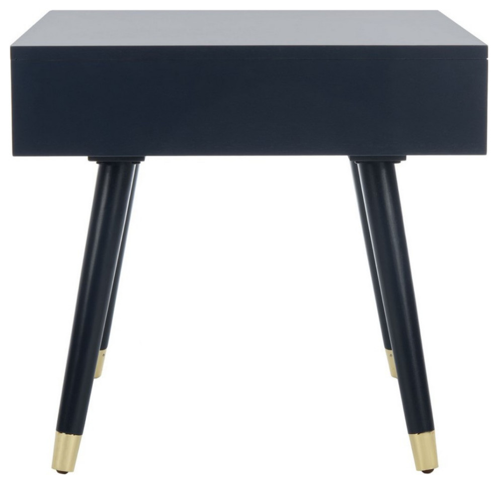 Vincent Gold Cap End Table Navy   Midcentury   Side Tables And End Tables   by AED Luxury Home Decor  Houzz