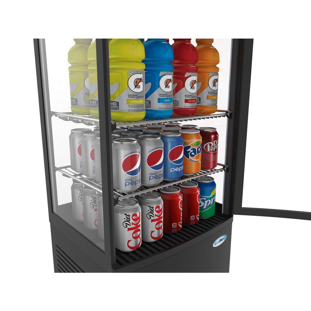 Koolmore 16 in. W 3 cu. Ft. Countertop Commercial Refrigerator Glass Display Beverage Cooler in Black KT17-3B