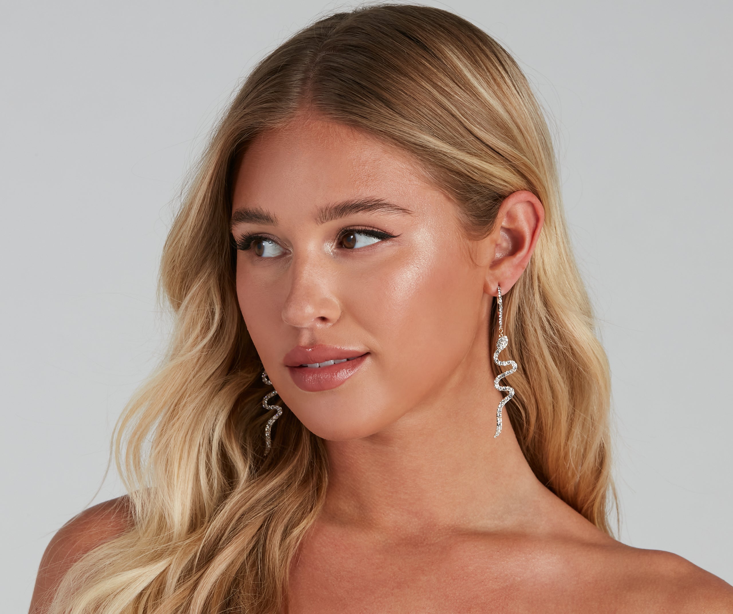 Rhinestone Reputation Snake Earrings