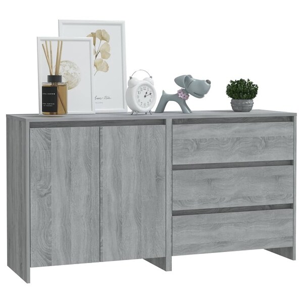 2 Piece Sideboard Gray Sonoma Engineered Wood