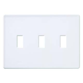 Lutron Fassada 3 Gang Toggle Switch Cover Plate for Dimmers and Switches White (FG-3-WH) (1-Pack) FG-3-WH