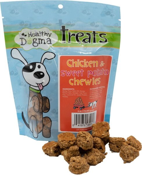 Healthy Dogma Chicken and Sweet Potato Chewies Grain-Free Dog Treats， 6-oz bag