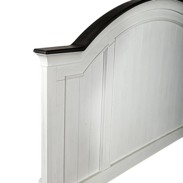 Allyson Park Wirebrushed White Charcoal King Arched Panel Headboard - - 36116008