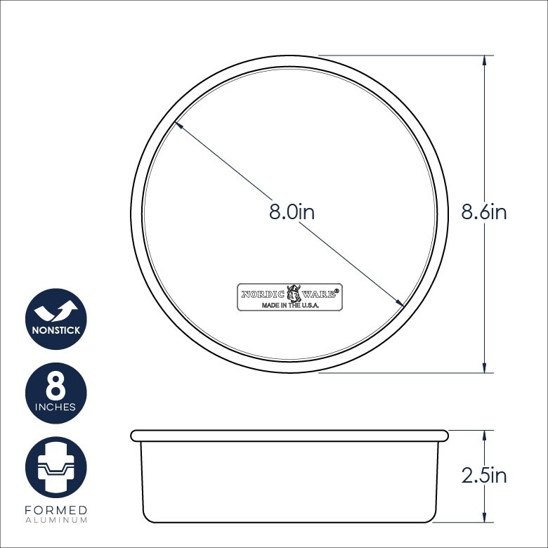 Nordic Ware Naturals Non Stick Round Cake Pan  8 Inch