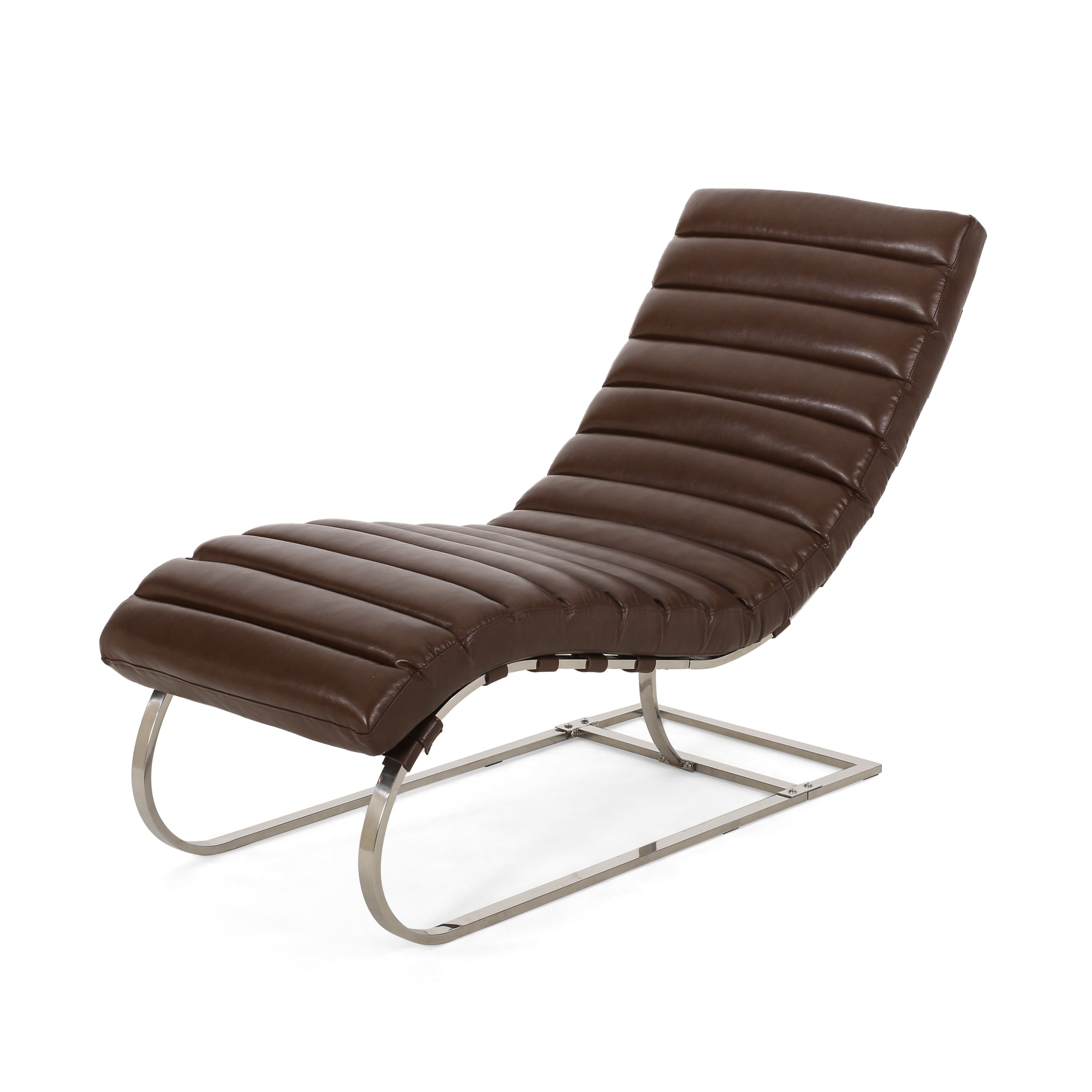 Pearsall Modern Channel Stitch Chaise Lounge