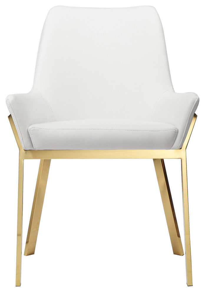 Hudson Diamond Tufted Chair Gold  Set of 2   Contemporary   Dining Chairs   by Pangea Home  Houzz