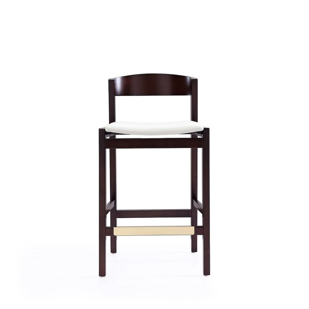 Manhattan Comfort Klismos 36.75 in. Dark Walnut Beech Wood Counter Height Bar Stool