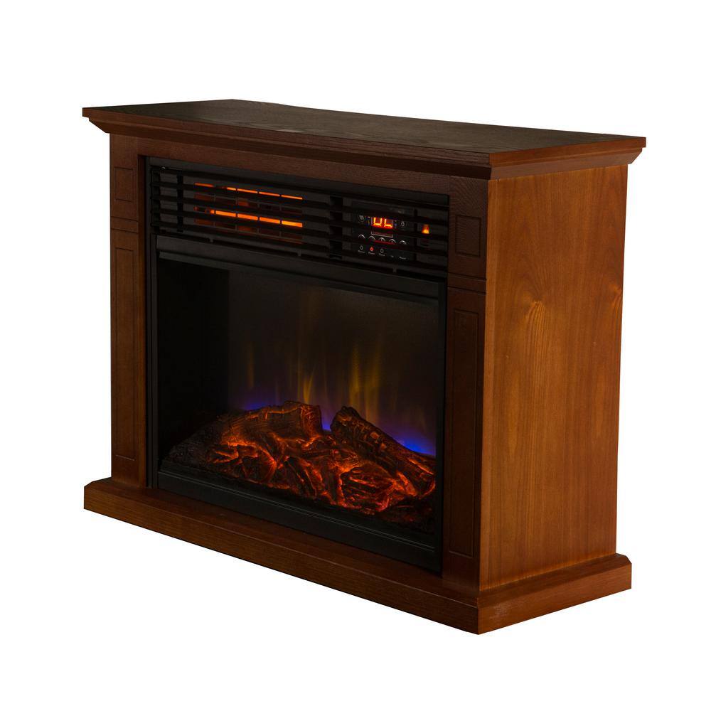 Comfort Glow 4600 BTU Vintage Oak Finish Electric Fireplace with Quartz Infrared Heating Technology QF4570R