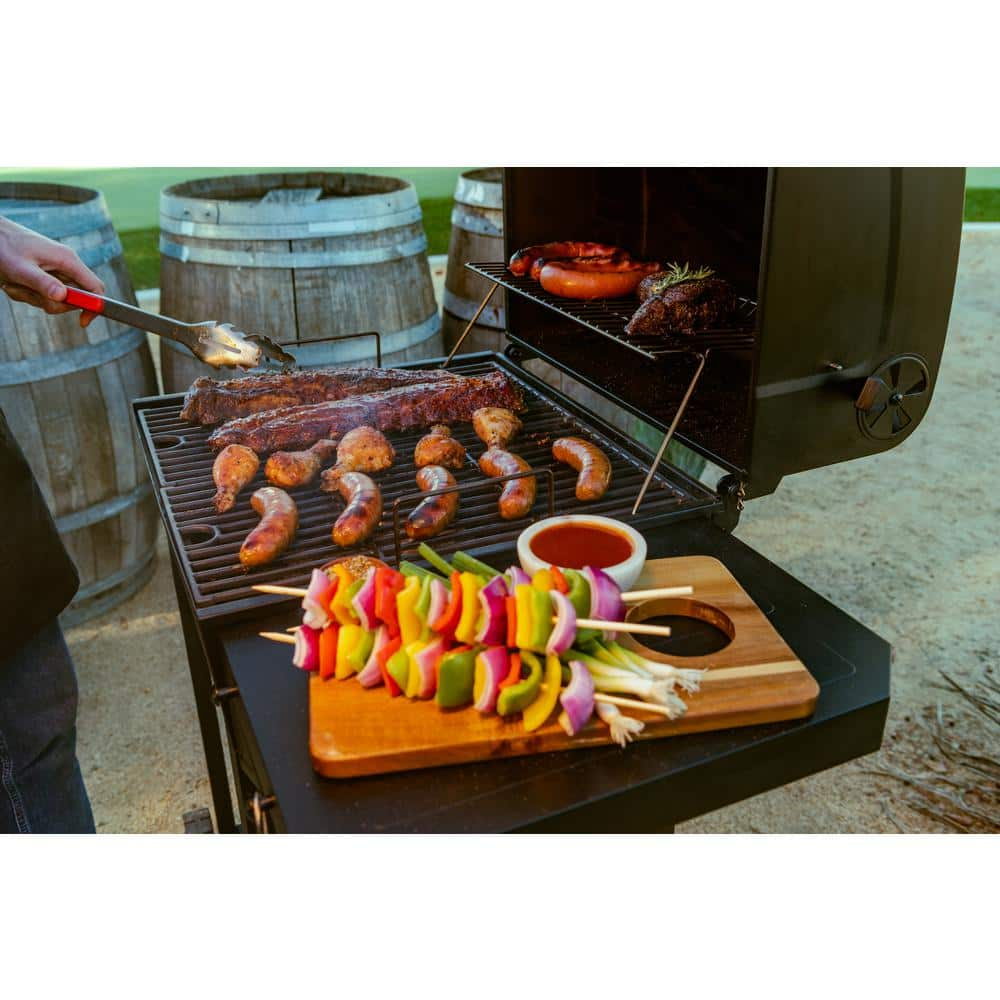 Nexgrill Cart-Style Charcoal Grill in Black with Side Shelf 810-0047