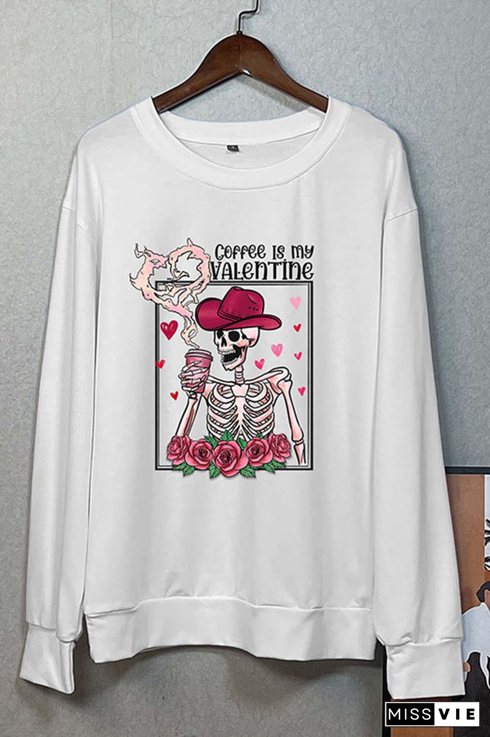 Skeleton Coffee is My Valentine Classic Crew Sweatshirt Wholesale