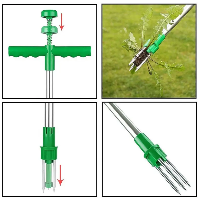 Garden Weed Puller Stand Up Weeder Uproot Twister Claw Weed Remover Lawn Root Killer Hand Digging Tool