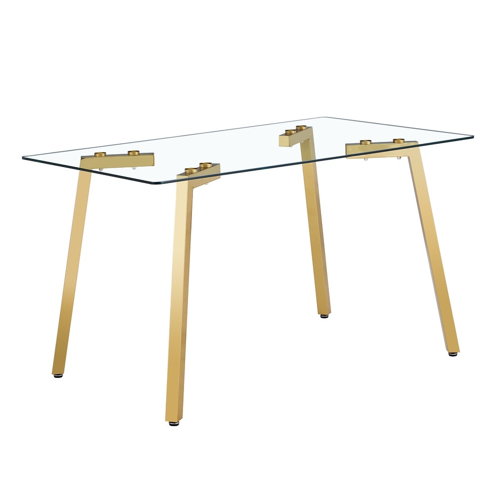 Modern Minimalist Style Rectangular Glass Dining Table