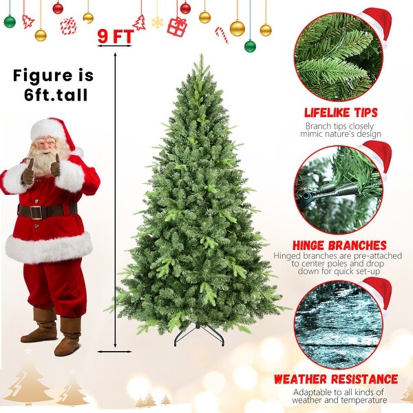 8FT Artificial Christmas Tree with 2535 PEandPVC Mixed Branch Tips