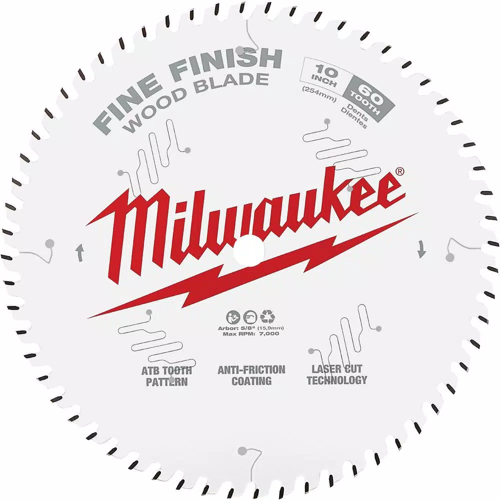 Milwaukee 10 in. x 60-Tooth Fine Finish Circular Saw Blade and#8211; XDC Depot