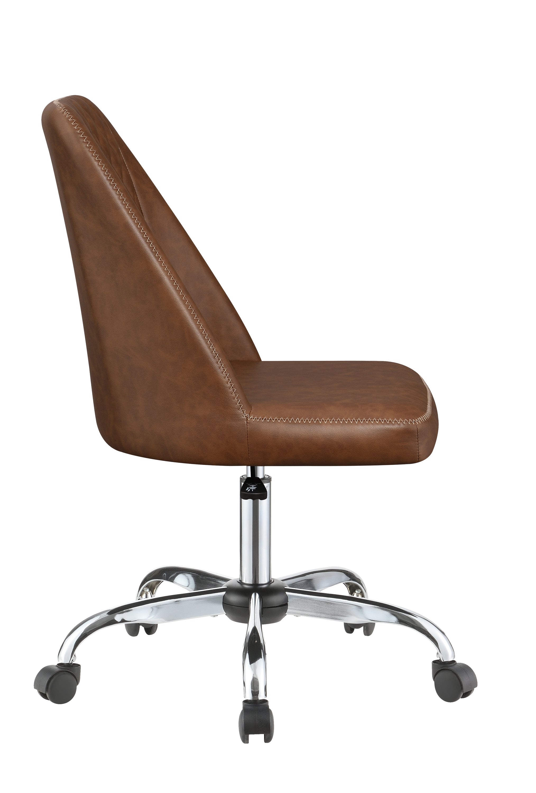 Althea Upholstered Tufted Back Office Chair Brown And Chrome-881197