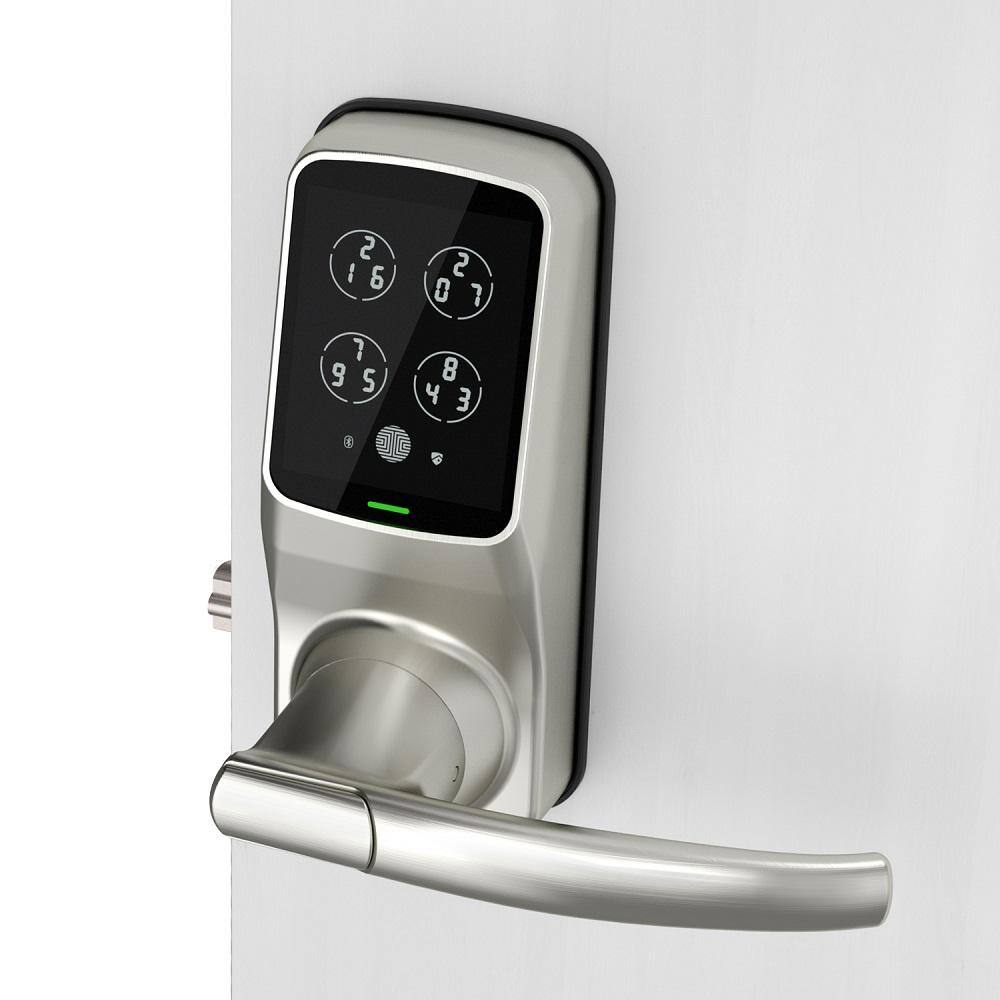 Lockly Model-S Satin Nickel Smart Touchscreen Keypad Door Latch Lock with Bluetooth PGD6SSN