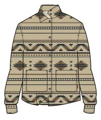 Cibola Recycled Sherpa Lined Overshirt - Birch Geo Pattern